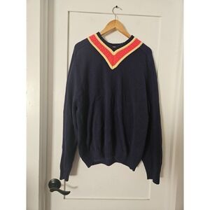 Vintage Jockey Cricket Sweater XL Navy Gorpcore Grandmacore Academic Indie